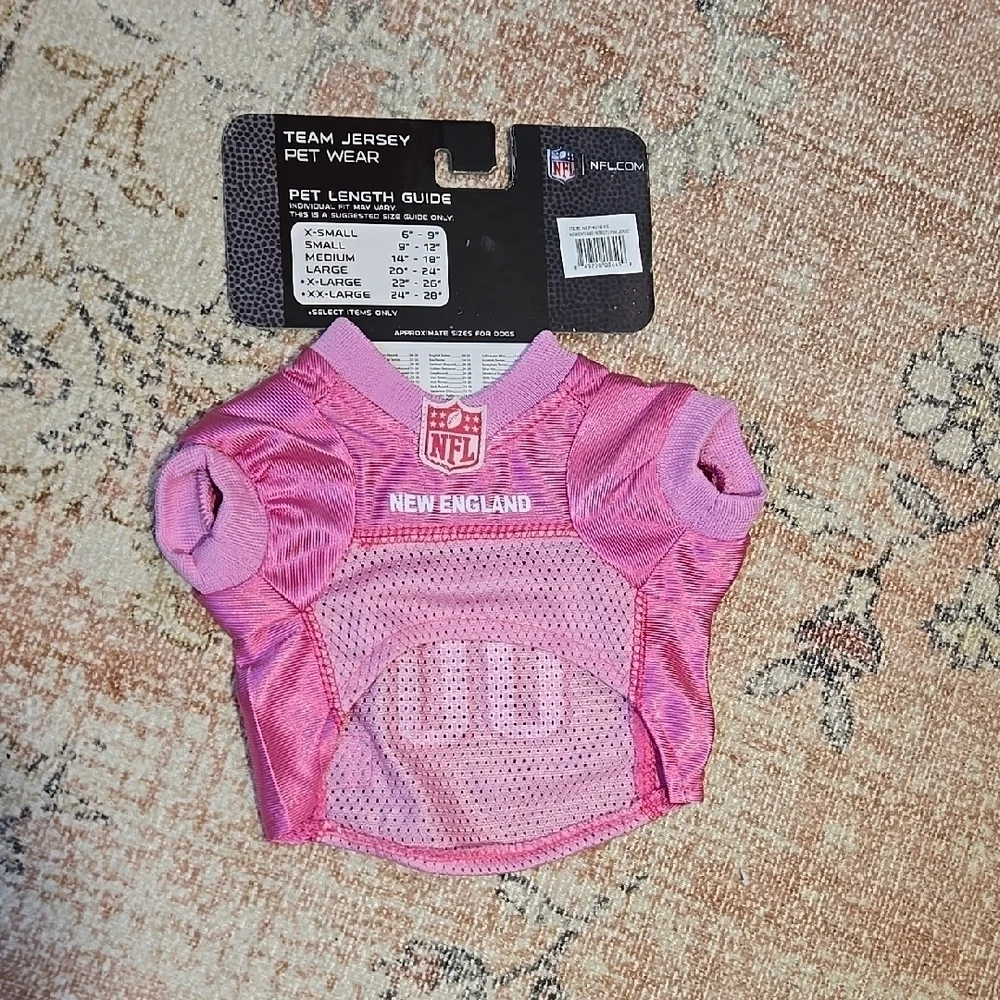 NFL New England Patriots Pink Pet Jersey Size XS